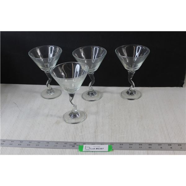 (4) Z-Stem Martini Glasses