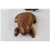 Image 4 : (3) Wood Carvings - Sword Fish, Turtle, Frog Trinket Box