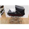 Image 7 : * Perego Vintage 1950's Chrome & Vinyl Baby Carriage: No Rips in Vinyl