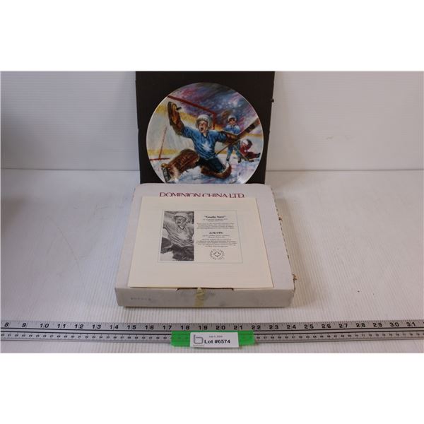 Hockey Plate "Goalie Save" Collectors Porcelain Plate in Box - With Certificate