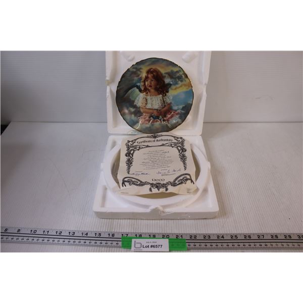 Numbered Collectors Porcelain Plate "Angel of Sharing" With Certificate