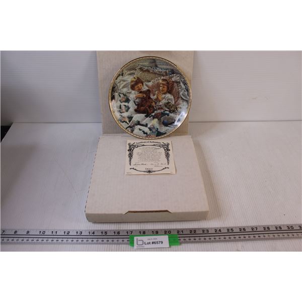 Numbered Collectors Porcelain Plate in Box "Morning Prayers" With Certificate