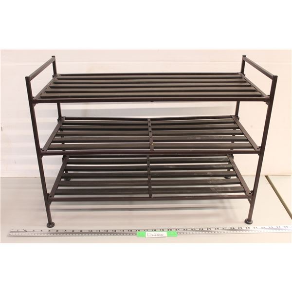 3-Tier Shelf / Shoe Shelf - Easy Setup & Breakdown 26" Wide x 19 1/2 Tall