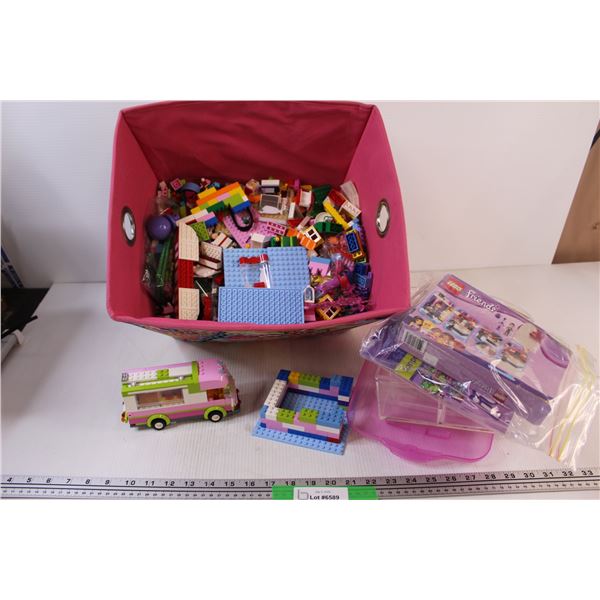 Large Storage Bin Filled With LEGO Pieces & Parts