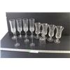 Image 1 : (9) Crystal Glasses - (3) Glass Candle Holders