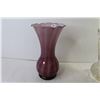 Image 3 : (2) Vases - Pinwheel Crystal & Purple Glass Vase