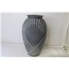 Image 2 : Grey Glass Vase (12 3/4" tall) - Thick Clear Glass Vase (11 3/4")
