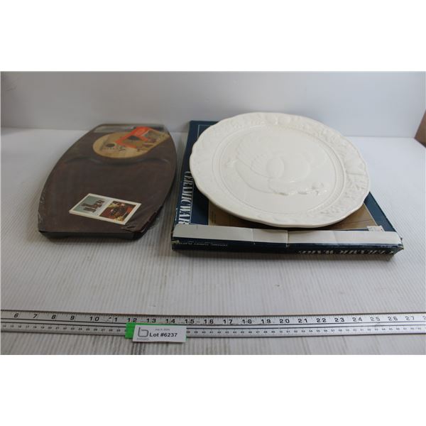 Ceramic Turkey Plate, Charcuterie Board
