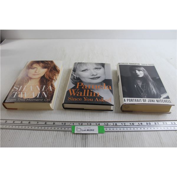 (3) Biography Books - Shania Twain, Pamela Wallin, Joni Mitchell