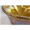 Image 2 : Iridescent Gold Carnival Glass Punch Bowl with Cups - Chip