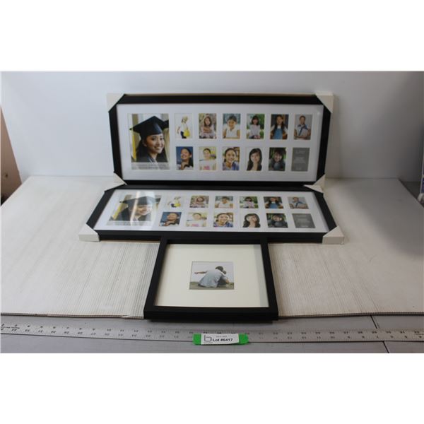(2) Picture Frames - 25" x 11", Square Picture Frame - 10" x 10"