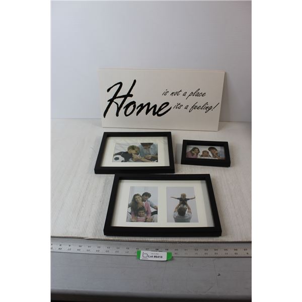 (3) Picture Frames - 12 1/2" x 9", 11" x 9", 5" x 7", Home Stone/Tile - 20" x 10"