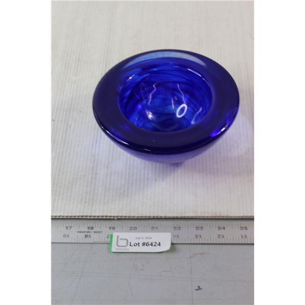 Kosta Boda Cobalt Blue Heavy Vase/Bowl