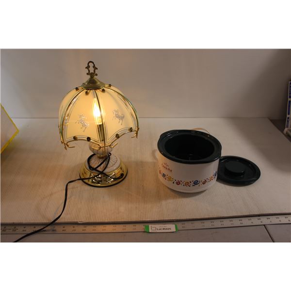 Touch Lamp - Works, Small Crockpot - Untested