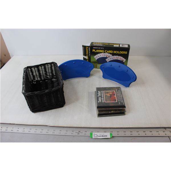 Playing Card Holders, Wicker Basket, (3) CD's - Tanya Tucker