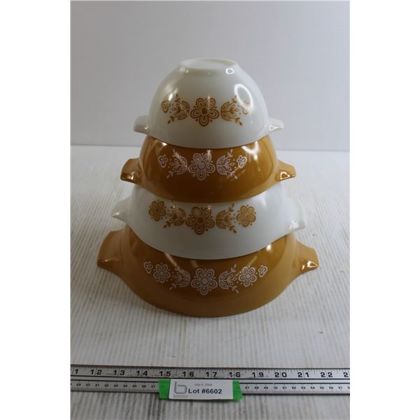 (4) Pyrex Butterfly Gold Cinderella Bowls