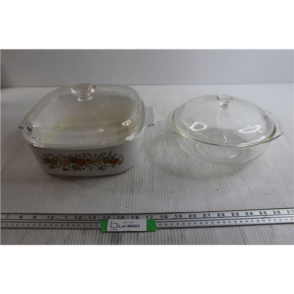 Pyrex Bowl with Lid, Corningware Casserole Dish with Pyrex Lid