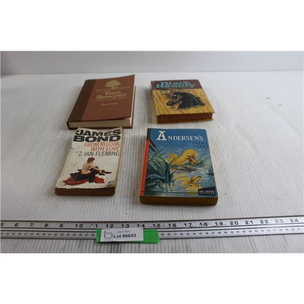 (4) Books - Black Beauty, James Bond
