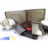 Image 3 : Assortment of Bake Ware - Cookie Sheets -Pie Pans - Pot Holder
