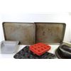 Image 5 : Assortment of Bake Ware - Cookie Sheets -Pie Pans - Pot Holder