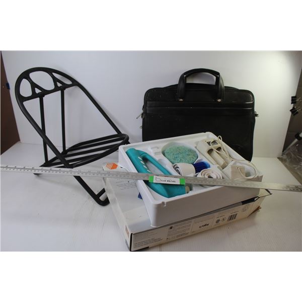 Folding Plastic Rack - Lap Top Brief Case - Black & Decker Scum Buster Kit (untested)