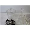 Image 6 : Metal Napkin Holders - Sugar Dishes - Divided Glass Dish - Crystal Coasters