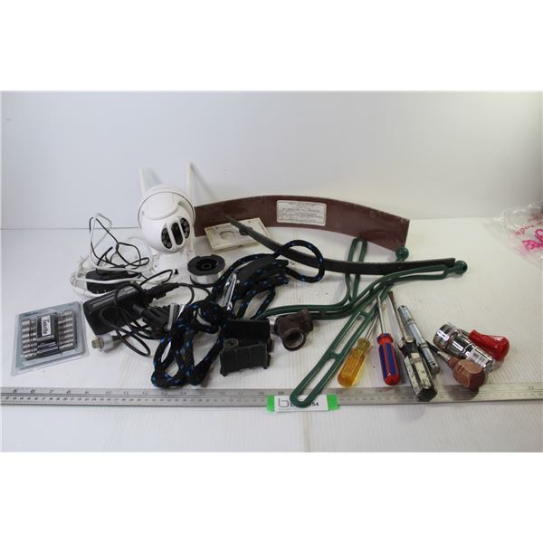 Straps - Pulley System - Security Camera (untested) - Small Hand Tools - Power Nuit Drivers
