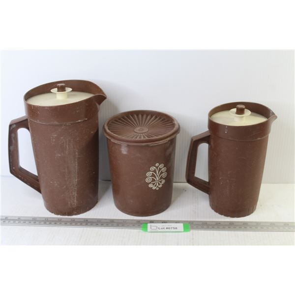 Tupperware Plastic Juice Pitchers - Cannister