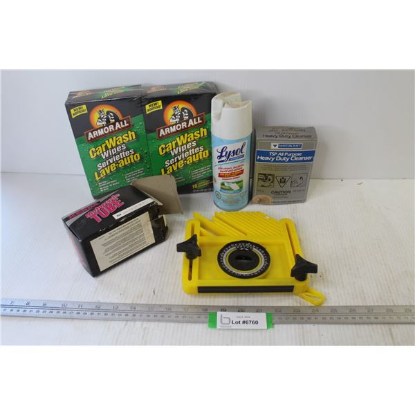 Armor All Car Wash Wipes - Lysol Spray - Motorcycle Inner Tube (200/225 - 16 TR-6) - TSP Heavy Duty 