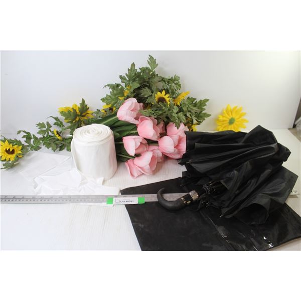 Roll of Small Garbage Bags - Faux Flowers - Umbrella