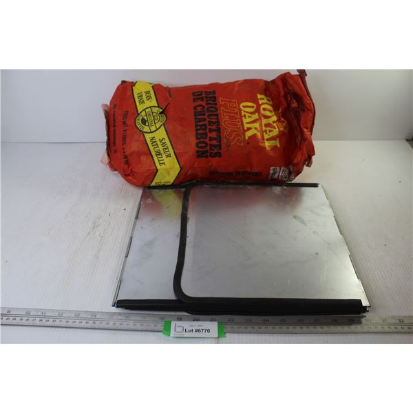 Bag of Royal Oak Briquettes - Folding Metal Cooking Wind Guard