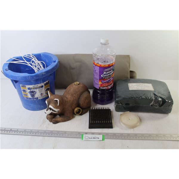 Racoon Sprinkler - Seat Cushion - 1 Gallon Paint Pail - Awesome - 9"x 6" Paint/Body Scuff Pads