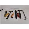 Image 1 : (2) Leather Handled Hammers - Wrench - Wire Brush - Utility Knives