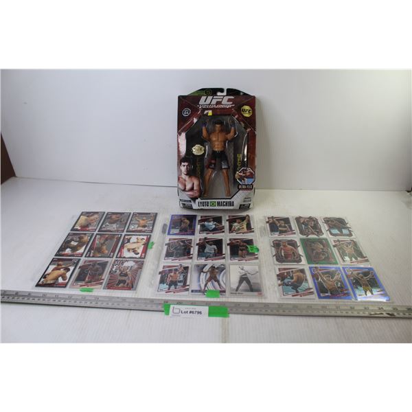 UFC Lyoto Machida Figurine w/(3) UFC Collector Cards Sleeves