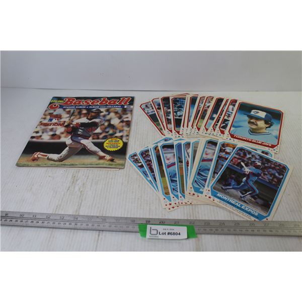 OPC 1983 Baseball Sticker Album & Toronto Blue Jays & Montreal Expos (5"x7" Paper Cards)