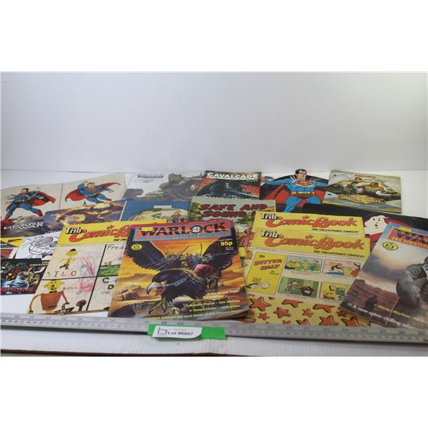 Lot of Comic Book Memorabilia & Comic books: Warhammer 40,000, Warlock, Superman, The Tribe, Misc.