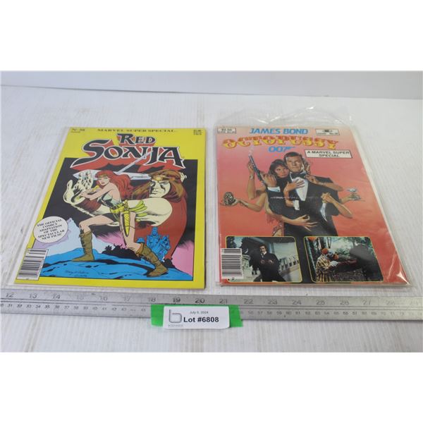 (2) Comic books: Red Sonja & James Bond Octopussy Edition