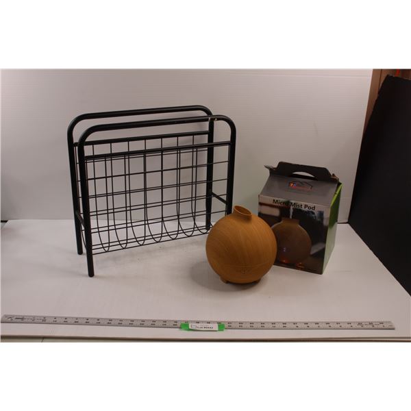 Micro Mist Pod (Humidifier/Aroma Diffuser) & Wire Magazine Rack