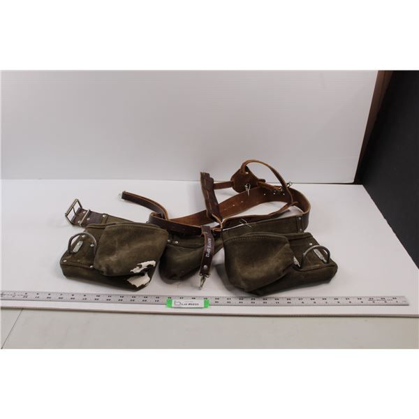 Full Grain Leather Tool; Belt w/ Kuny's SP12 Leather Suspenders