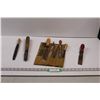 Image 1 : (9 pcs) Wood Files/Chisels w/Leather Pouch
