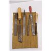 Image 3 : (9 pcs) Wood Files/Chisels w/Leather Pouch