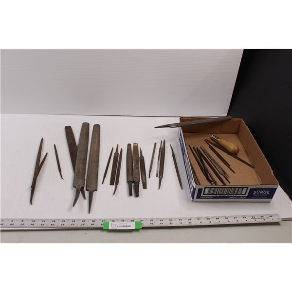 (30) Files of Various Styles & Wooden File Handle