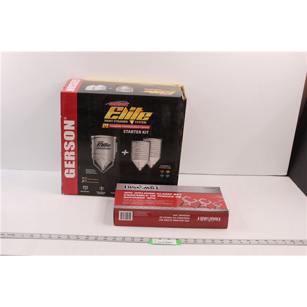 Mr. Blacksmith (3 pc) Welding Clamp Set (NIB) & Opened Box Of Gerson Elite Paint Strainer System