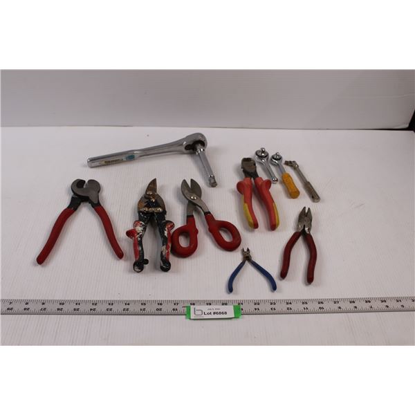 Shop Tools - Pliers, Ratchets w/ Extension, Side Cutters, Cable Cutters