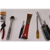 Image 3 : Shop Tools - Screwdrivers, Chisel, 3/8" Drive Ratchet, Snap Ring Pliers, Pry Bar, Awl etc.. & Vintag