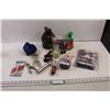 Image 1 : Various Items - Canteen, Hole Punches, Combo LockBag Of Pens, Calgary Flames Playing Cards, Tape Fun