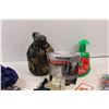 Image 2 : Various Items - Canteen, Hole Punches, Combo LockBag Of Pens, Calgary Flames Playing Cards, Tape Fun