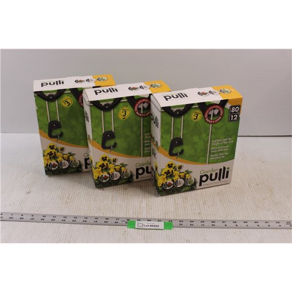 (3) Garden Pully Systems - Up To 80LBs 12' Adjustment