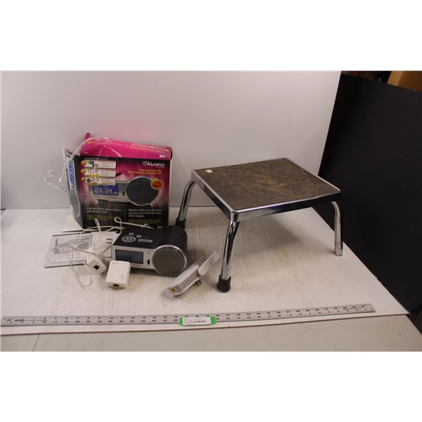 Steel Step Stool, Aluratek Internet Radio Alarm Clock w/ Built in WIFI, D-LINK Signal Booster etc.