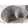 Image 2 : (2) Vintage Galvanized Mop Pails